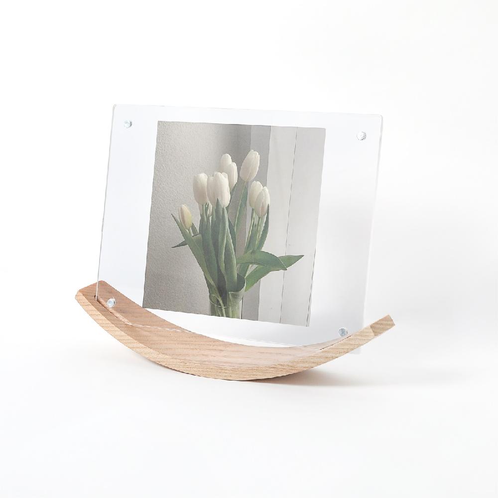 Maxery Special Design Moon Wood Frame Home Table Decoration Picture Photo Holder for Wedding