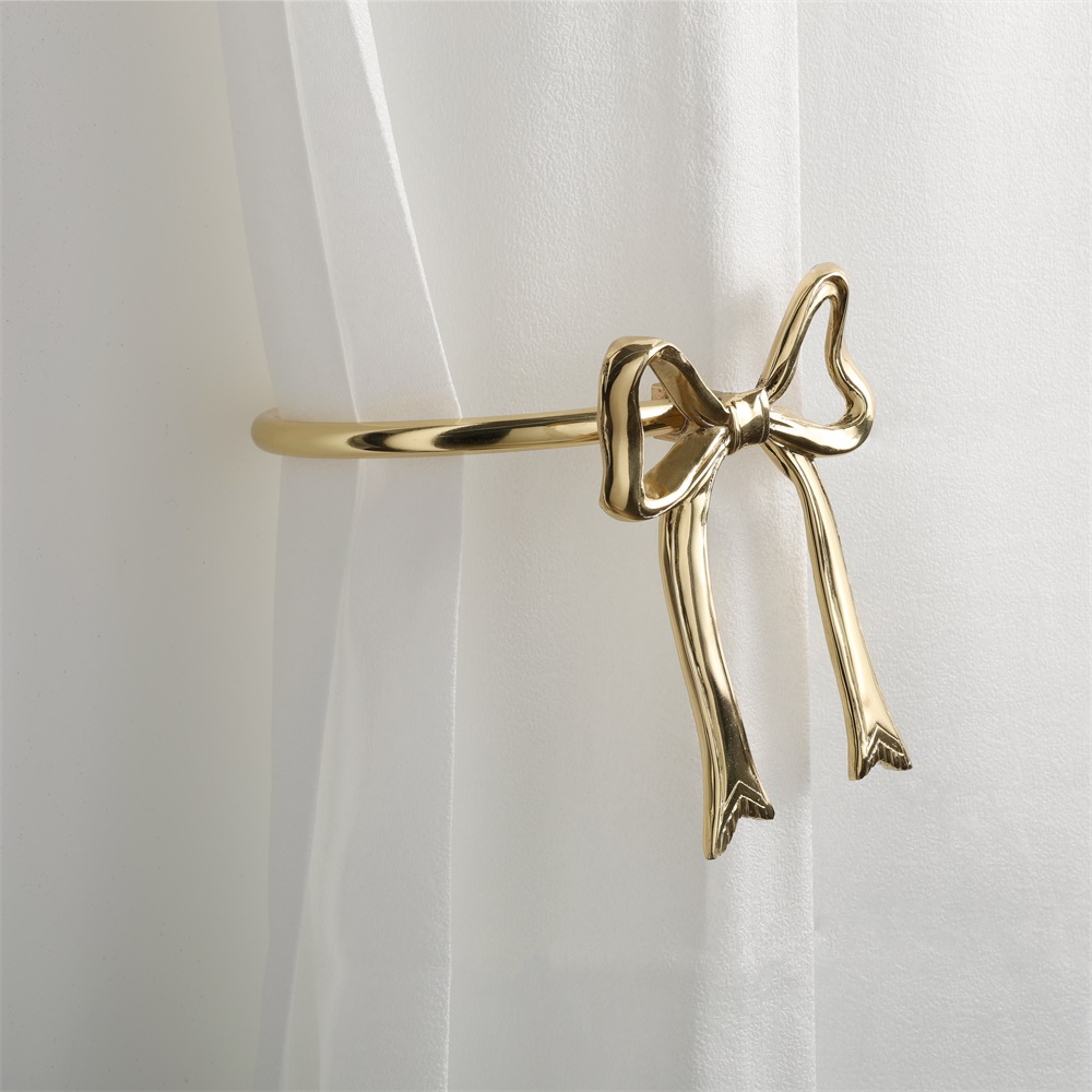 Maxery Solid Brass Curtain Hook Delicate Bow Shape Hooks Sturdy Home Decor for Curtain