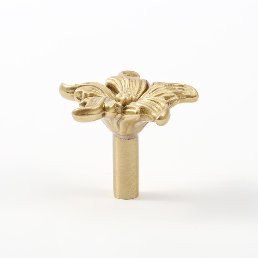 Maxery Delicate Solid Brass Cabinet Pulls Flower Shape Handles Unique Furniture Hardware for Home Decor